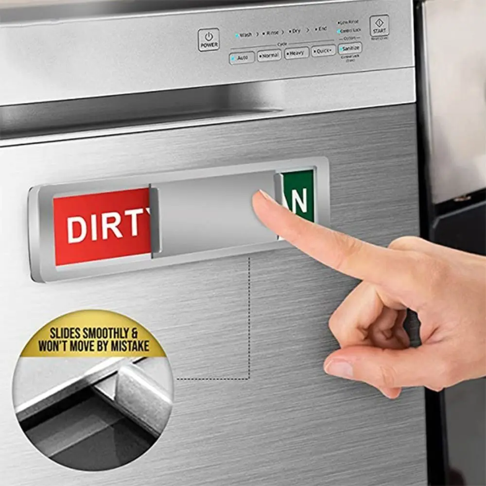 Acrylic Dishwasher Cleaning Sign Slide Shutter Design Easy To Read Room Cleaning Tips Clean Dirty Sign Home Decoration