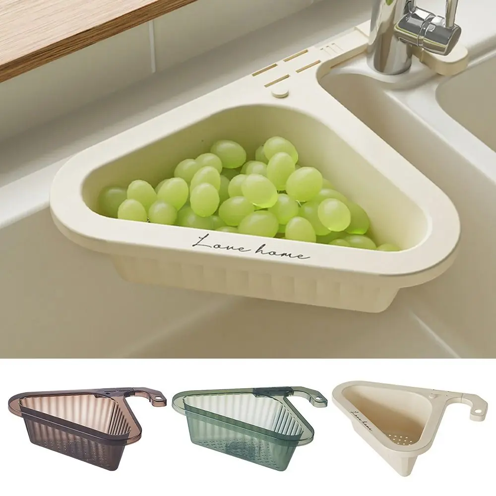Gifts Triangle Kitchen Drain Basket Punch-free Portable Sink Retractable Rack Kitchen Accessories Vegetable Basin