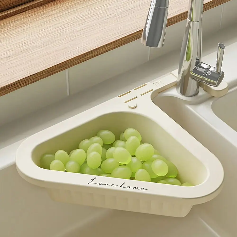 Gifts Triangle Kitchen Drain Basket Punch-free Portable Sink Retractable Rack Kitchen Accessories Vegetable Basin