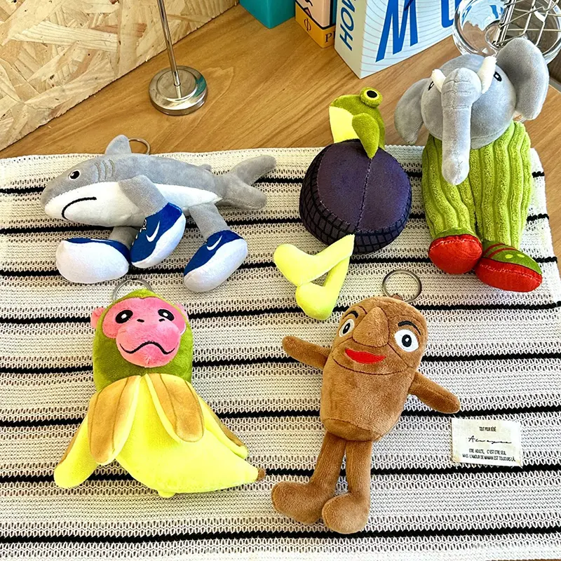 Brainrot Plush Toy Keychain Tung Sahur Cartoon Crocodilo Shimpanzini Decorative Doll Tralalero Tralala Figures Bananini Gift Toy
