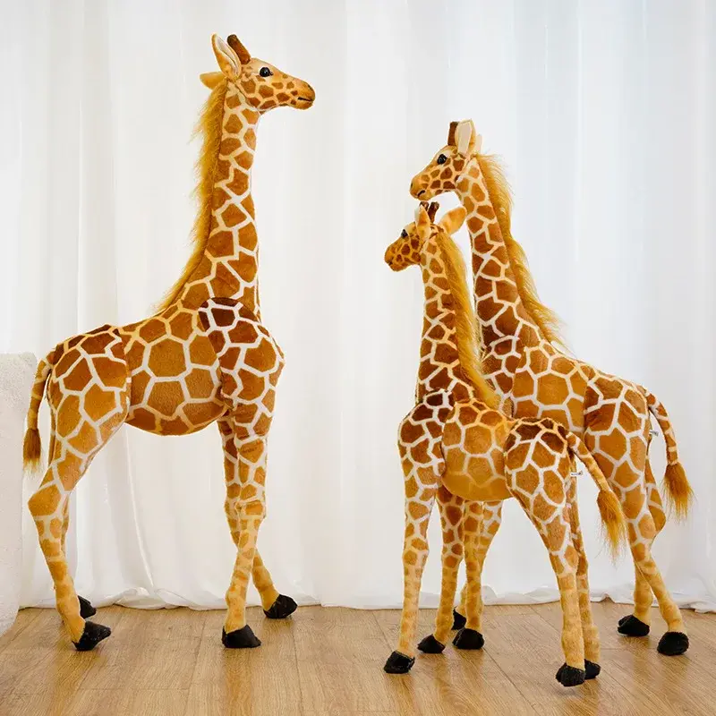 90 Giant Simulation Giraffe Plush Toys Lifelike Wild Animal Giraffe Stuffed Doll Soft Kids Toys Baby Bedroom Decor Gifts
