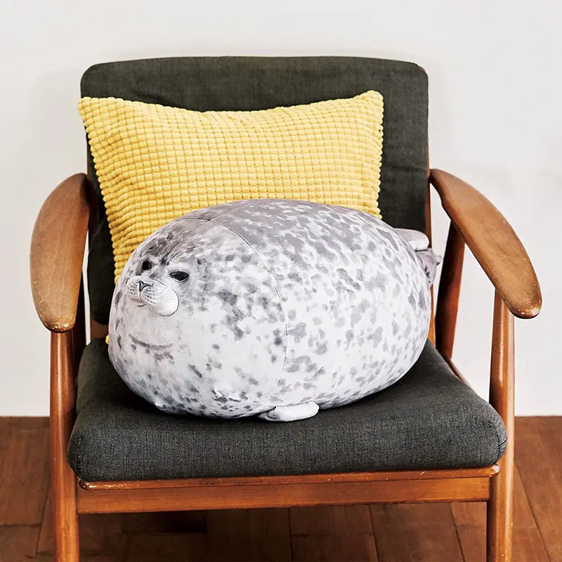 Plush Fat Seals Stuffed Toys Cute Cartoon Sea Animal Soft Big Hugging Pillow Baby Sleeping Pillow Cute Throw Pillow Gift For Kid