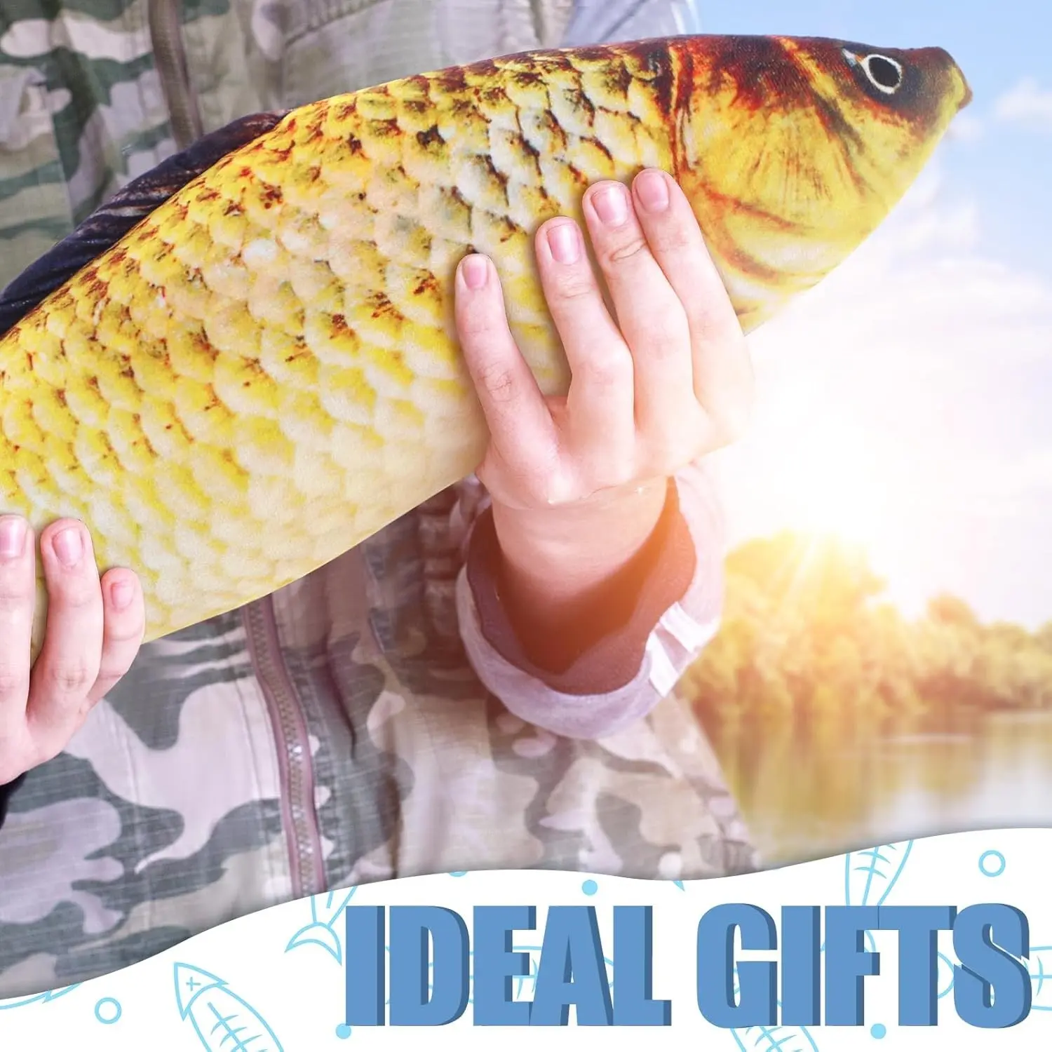 3D Simulation Gold Fish Plush Toys Stuffed Soft Animal Carp Plush Pillow Creative Sofa Pillow Cushion Gift Kids Toy Room Decor