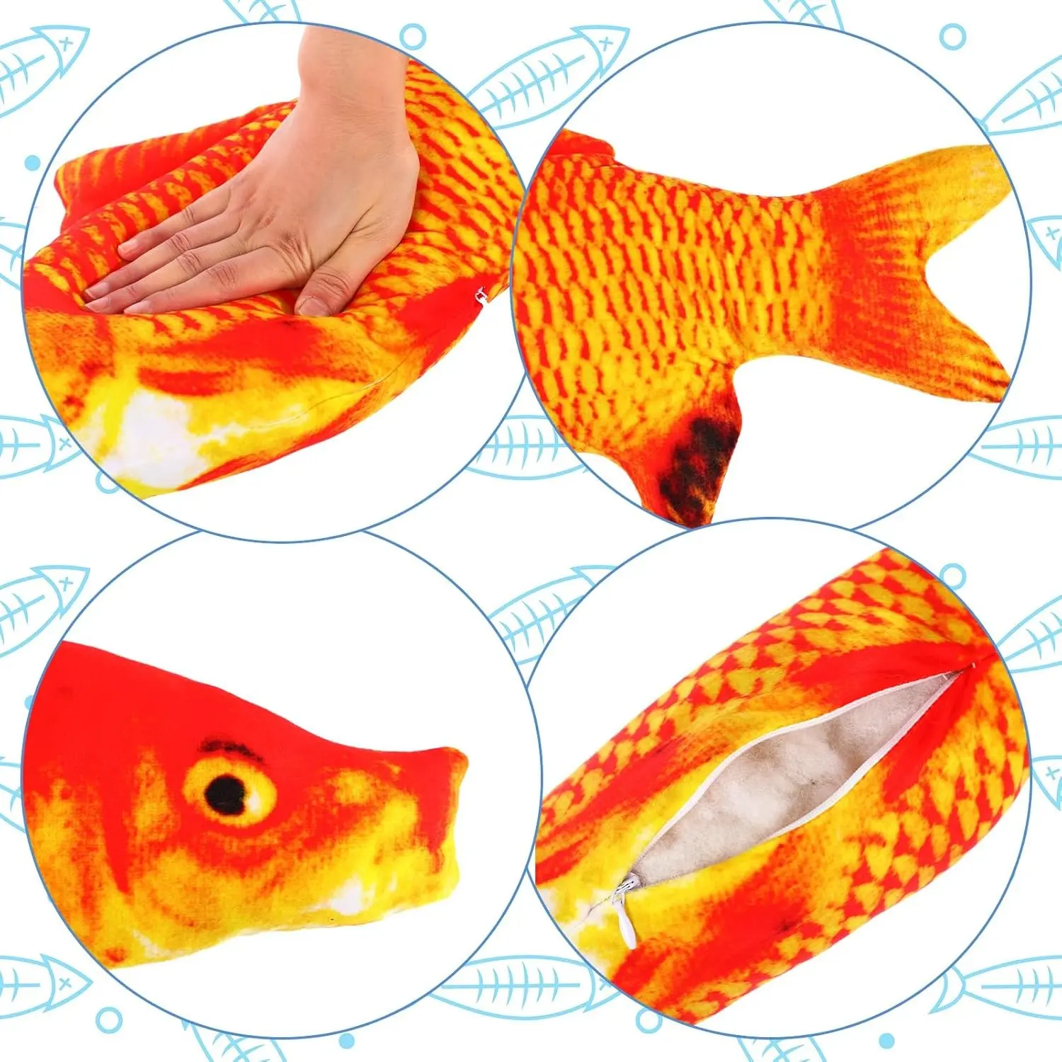 3D Simulation Gold Fish Plush Toys Stuffed Soft Animal Carp Plush Pillow Creative Sofa Pillow Cushion Gift Kids Toy Room Decor