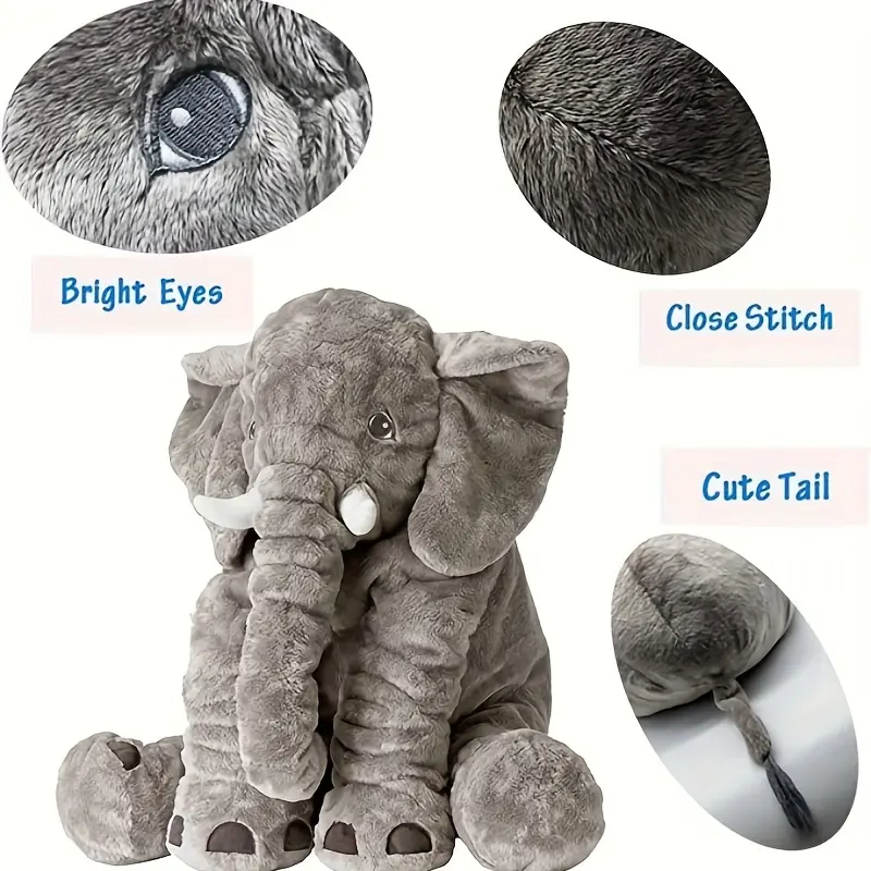 40cm Soft Elephant Plush Toys Cute Elephant Baby Sleeping Pillow Stuffed Animals Best Gifts For Kids Birthday Room Decoration