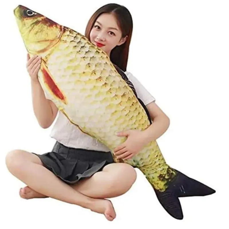 3D Simulation Gold Fish Plush Toys Stuffed Soft Animal Carp Plush Pillow Creative Sofa Pillow Cushion Gift Kids Toy Room Decor
