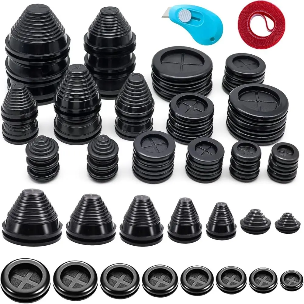 Tower Closed Rubber Grommet Round Easy To Use Firewall Solid Closed Hole Plug Kit Double Sided Rubber Hole Plugs