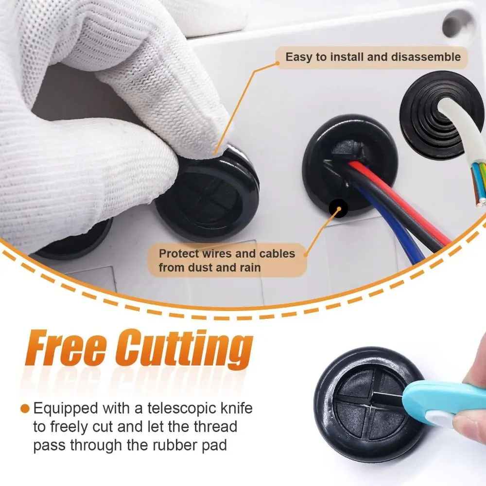 Tower Closed Rubber Grommet Round Easy To Use Firewall Solid Closed Hole Plug Kit Double Sided Rubber Hole Plugs