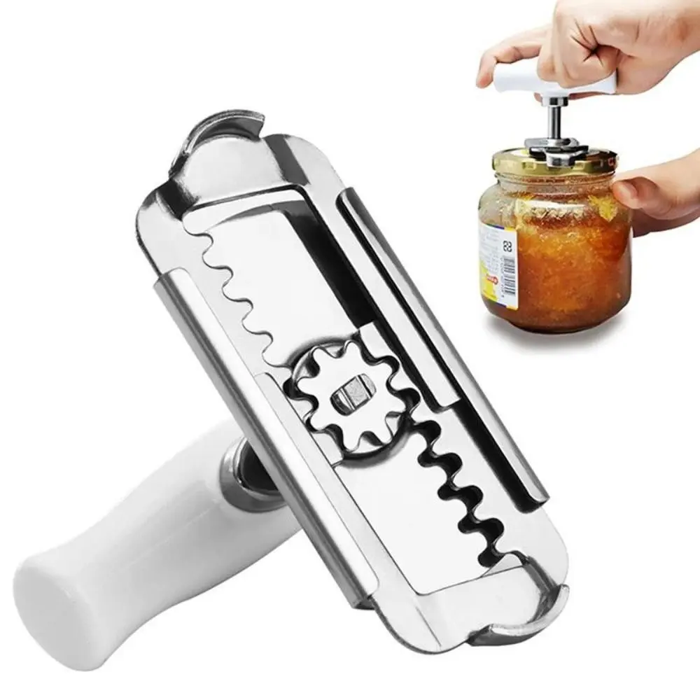 Portable Stainless Steel Bottle Cap Opener Labor-saving Non-Slip Bottle Cap Twister Adjustable Can Opener Kitchen Gadget