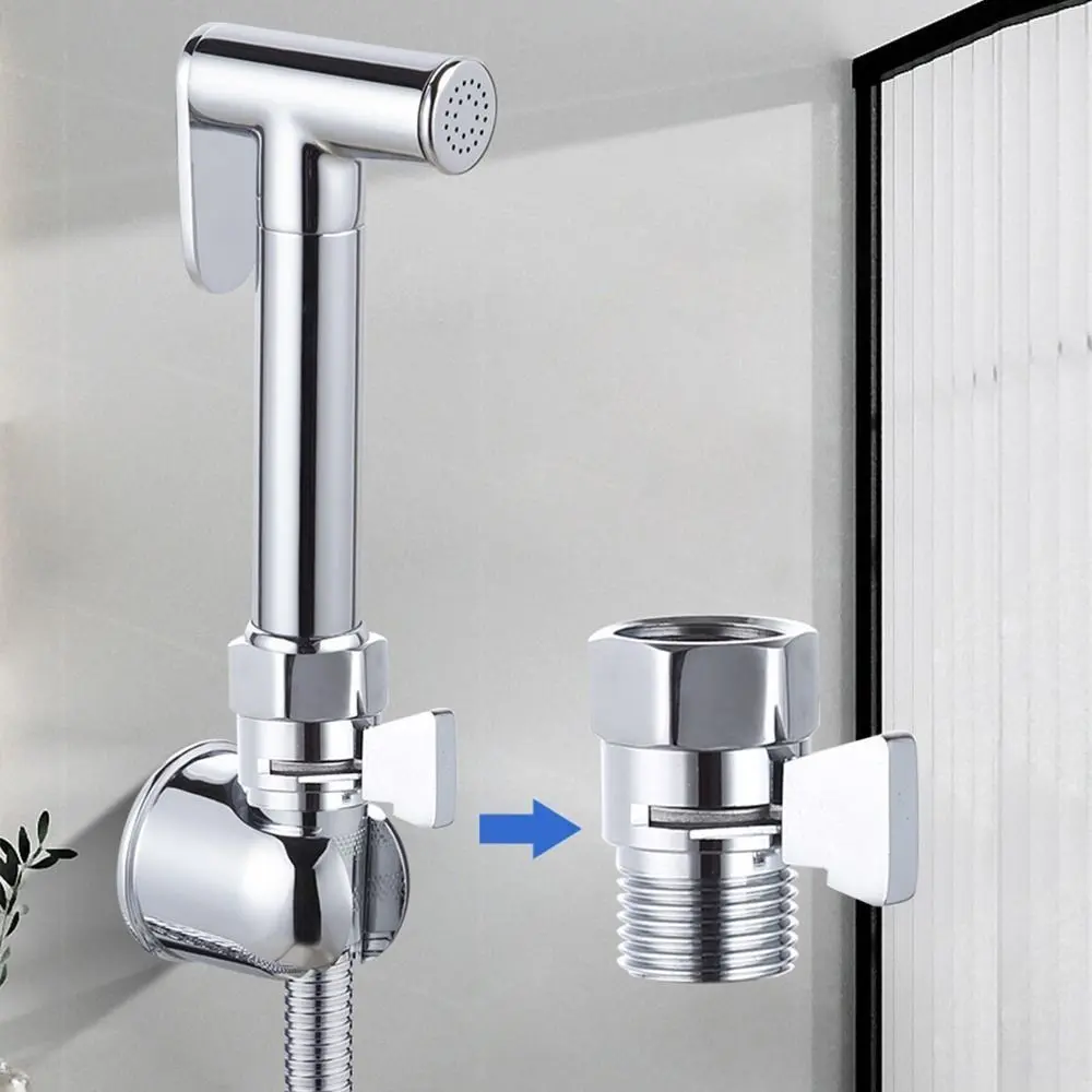 New Brass Shower Flow Control Valve Female Male G1/2 Shower Head Shut Off Valve Quick-opening Water Shut-Off Bidet Sprayer