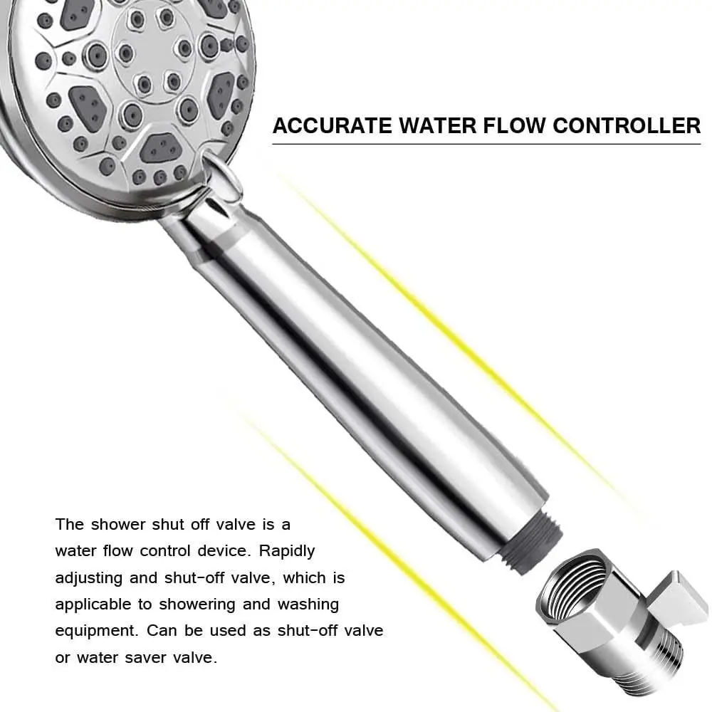 New Brass Shower Flow Control Valve Female Male G1/2 Shower Head Shut Off Valve Quick-opening Water Shut-Off Bidet Sprayer