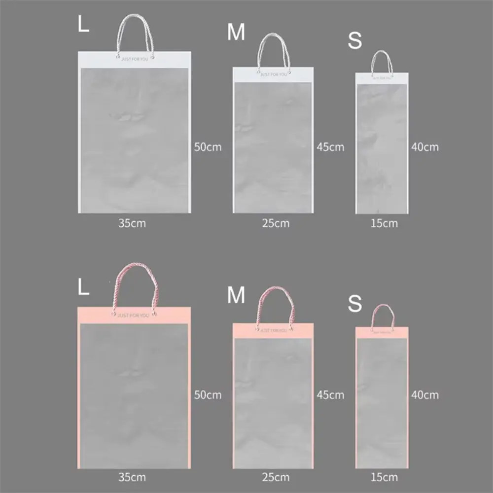 10pcs New Transparent Bouquet Gift Bag With Handle Party Supplies Flower Packing Bags Decoration Birthday Gift Bag Gift