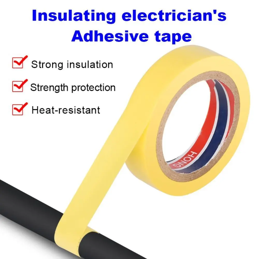 10 Rolls Wear-resistant Insulating Tape Waterproof High-Temperature Resistant Electrical Tape PVC Thickened Flame Retardant Tape