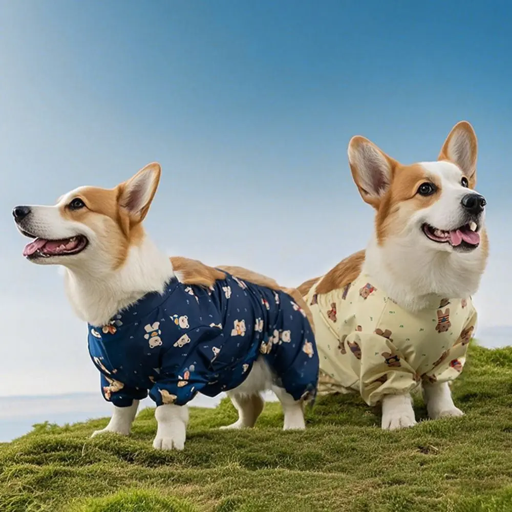 Waterproof Pet Strolling Going Out Pants Dust-proof Cartoon Dog Leggings M~3XL Insect Prevention Pet Clothes Spring Summer