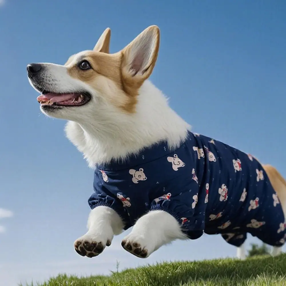Waterproof Pet Strolling Going Out Pants Dust-proof Cartoon Dog Leggings M~3XL Insect Prevention Pet Clothes Spring Summer