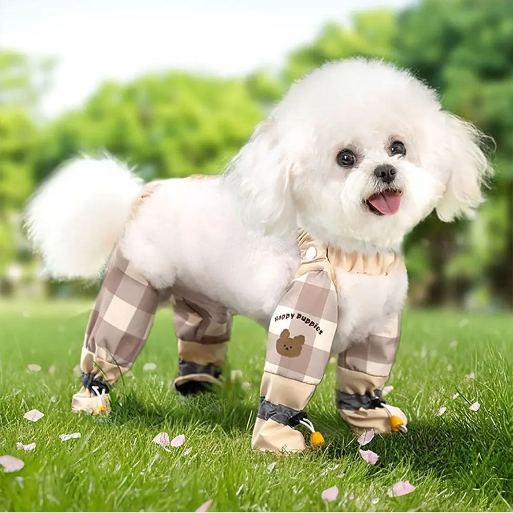 Reflective Stripe Pet Strolling Going Out Pants Full Leg Protection Adjustable Dog Four-Legged Pants Anti-Slip Dust-proof