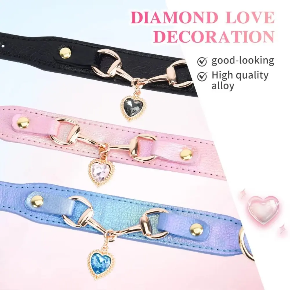 PU Leather Pet Adjustable Collar Pet Accessories Decoration Cat&Dog Collar Sparkling Rhinestone Puppy Traction Necklace Dog