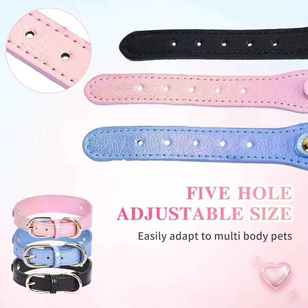 PU Leather Pet Adjustable Collar Pet Accessories Decoration Cat&Dog Collar Sparkling Rhinestone Puppy Traction Necklace Dog