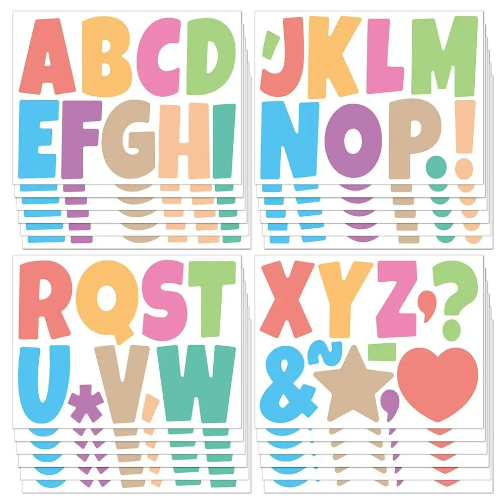 Funny 4 Inch Letter Stickers Colorful Waterproof Alphabet Stickers English Letters Vinyl Notice Board Stickers Blackboard