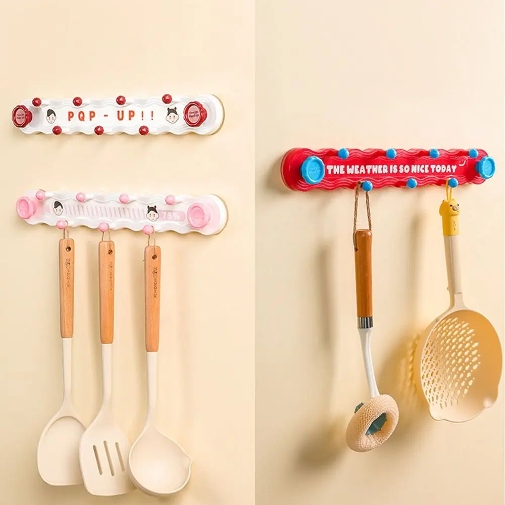 Traceless Door Hanger Hooks Wall-mounted 9 Hooks Dopamine Coat Racks Bedroom Organizer Suction Cup Bathroom Storage Hook