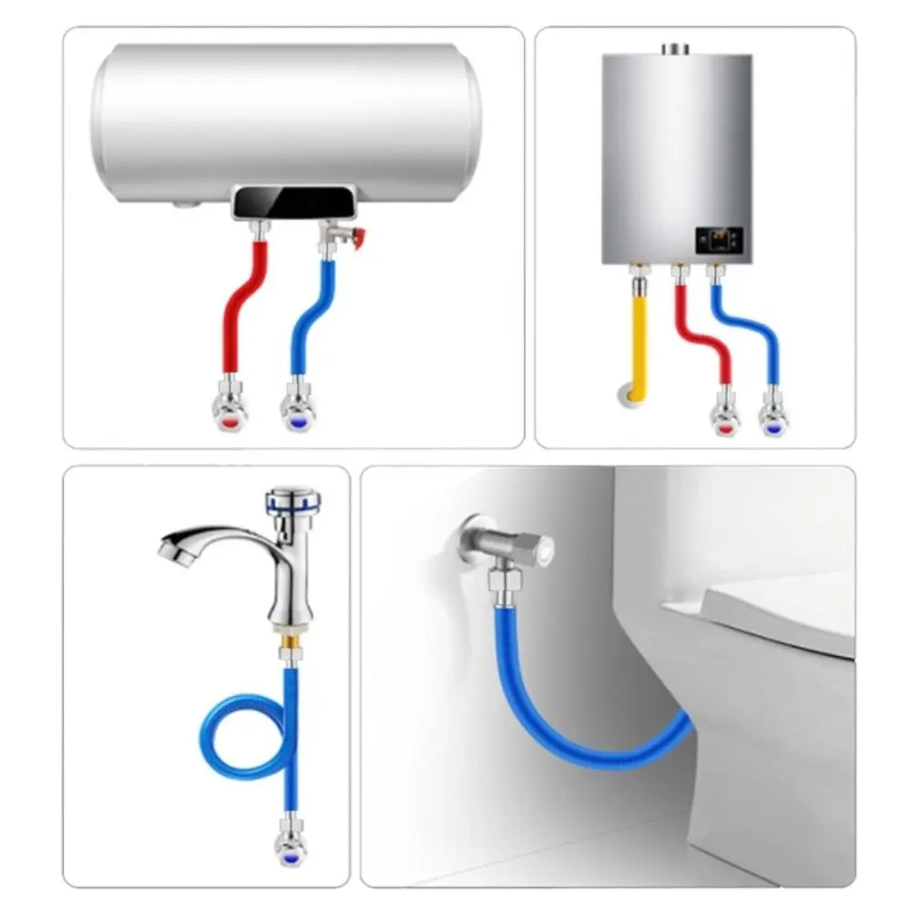 Flexible Handheld Shower Head Hose Corrugated Pipe Stainless Steel Water Heater Hose Universal High Pressure