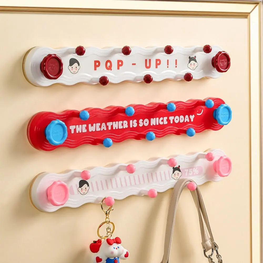 Traceless Door Hanger Hooks Wall-mounted 9 Hooks Dopamine Coat Racks Bedroom Organizer Suction Cup Bathroom Storage Hook