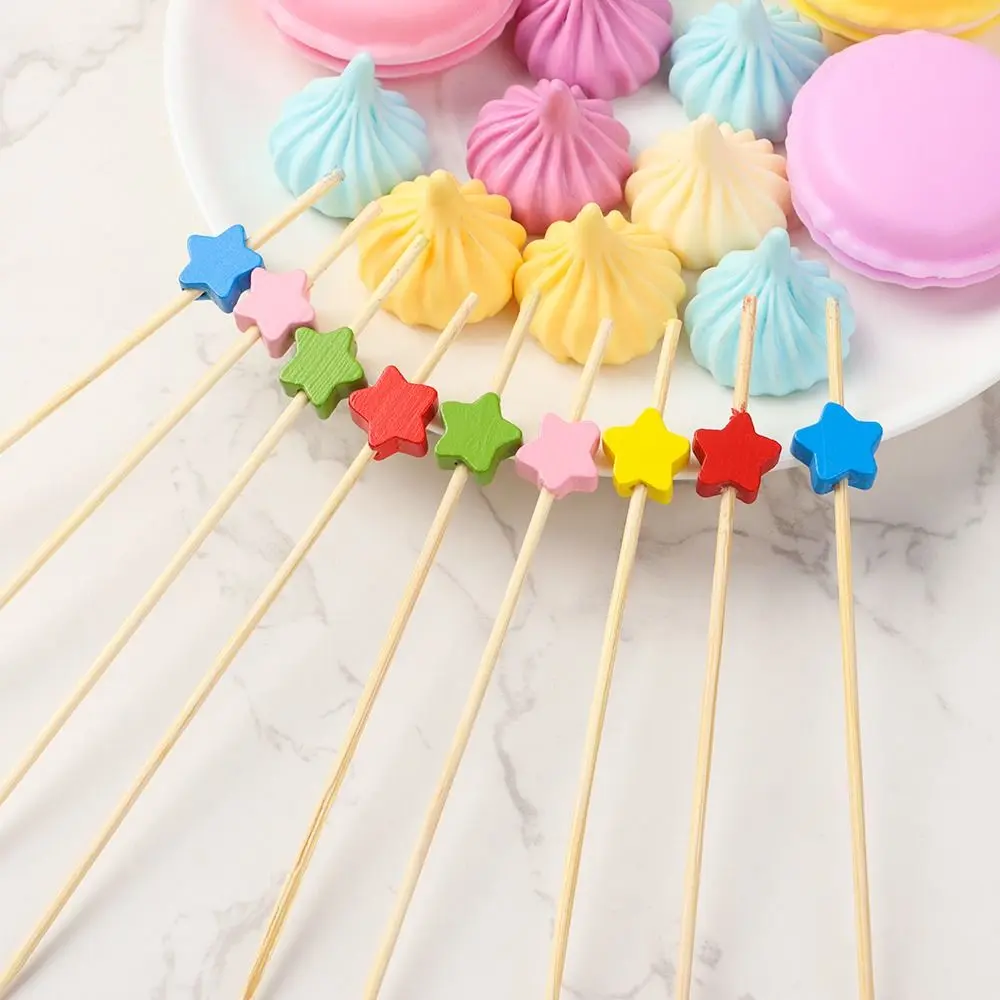 New Disposable Bamboo Pick Wooden Picnic Party Supplies Fruit Sticks Cocktail Pick Food Cupcake Fruit