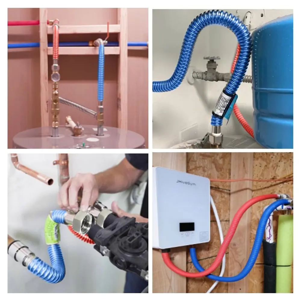 Flexible Handheld Shower Head Hose Corrugated Pipe Stainless Steel Water Heater Hose Universal High Pressure