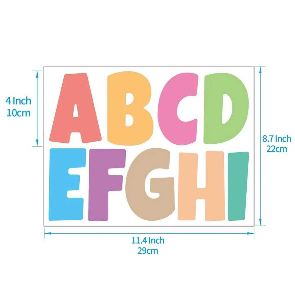Funny 4 Inch Letter Stickers Colorful Waterproof Alphabet Stickers English Letters Vinyl Notice Board Stickers Blackboard