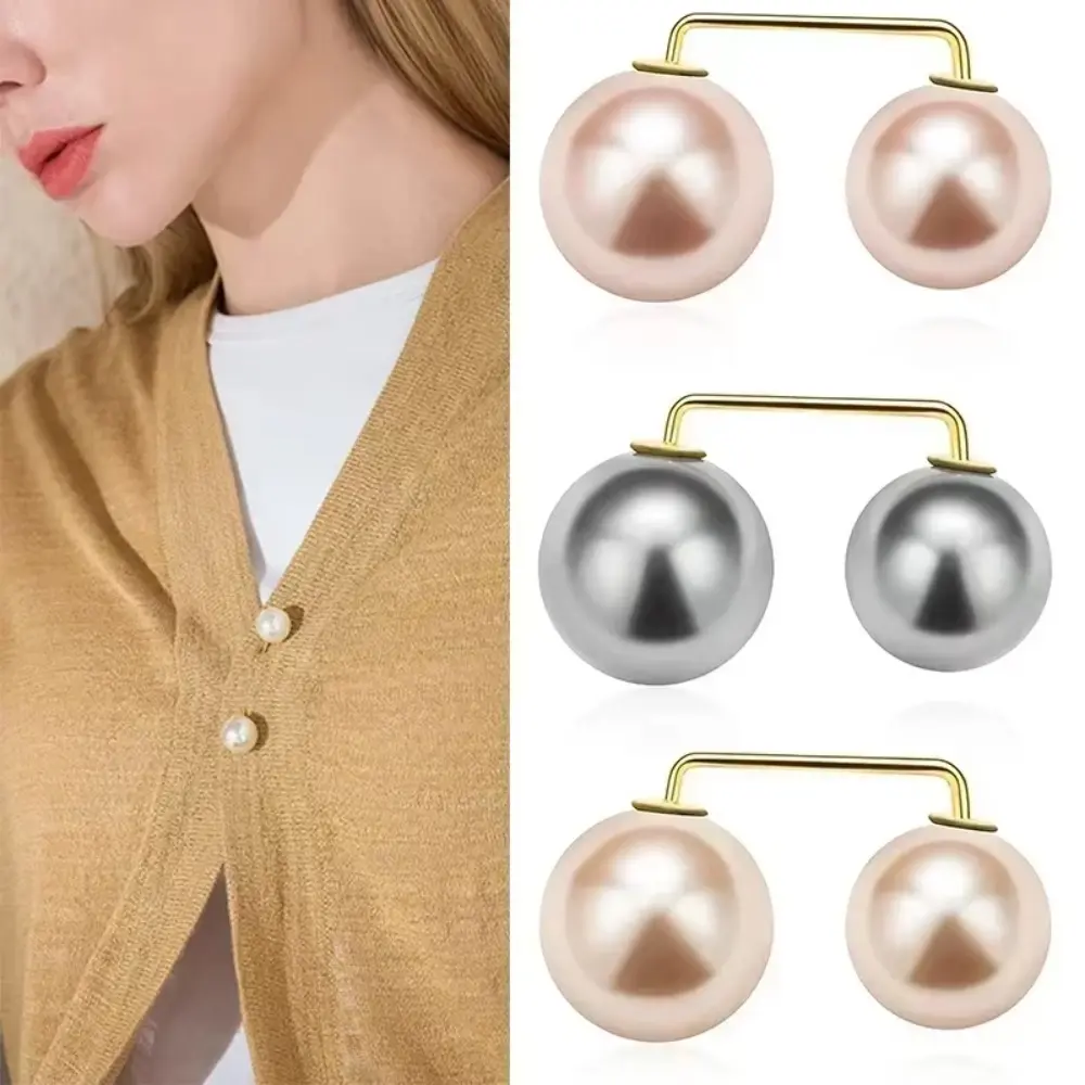 6Pcs Clothing Accessories Pearl Brooch Detachable Adjustable Waist Clip Double Head Pin Multifunctional Tighten Waist Button