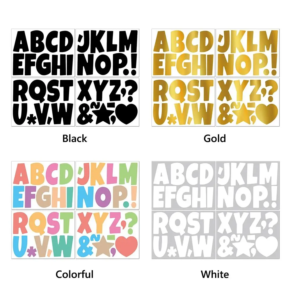 Funny 4 Inch Letter Stickers Colorful Waterproof Alphabet Stickers English Letters Vinyl Notice Board Stickers Blackboard