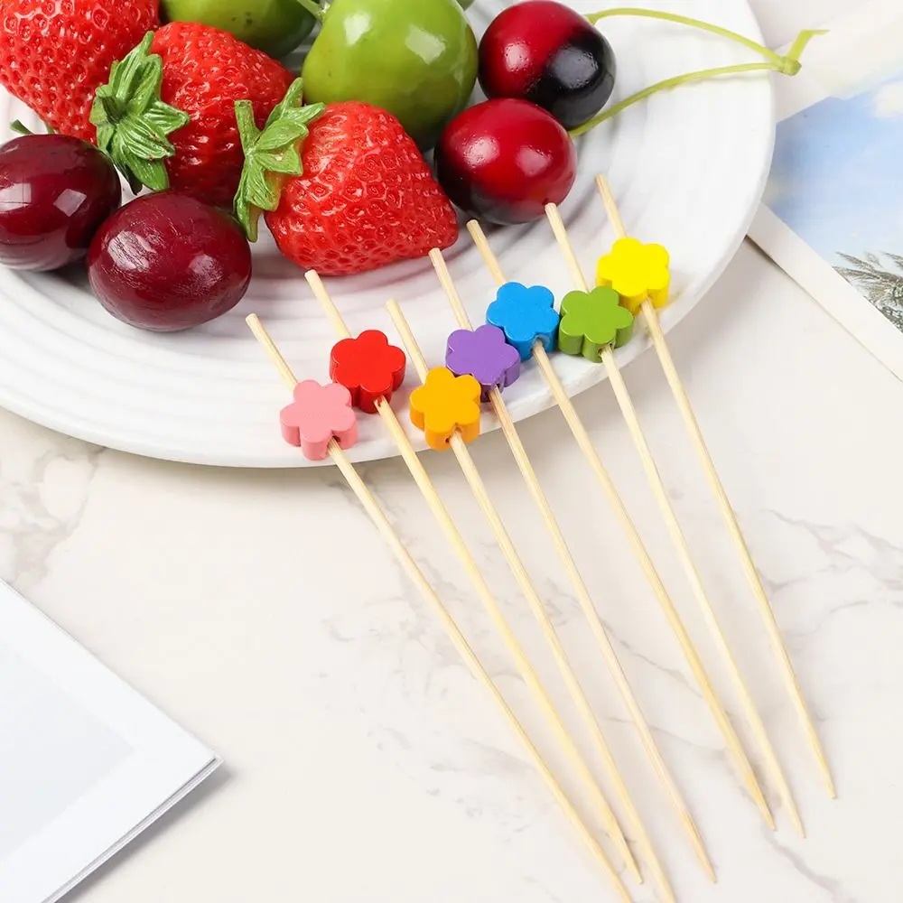 New Disposable Bamboo Pick Wooden Picnic Party Supplies Fruit Sticks Cocktail Pick Food Cupcake Fruit