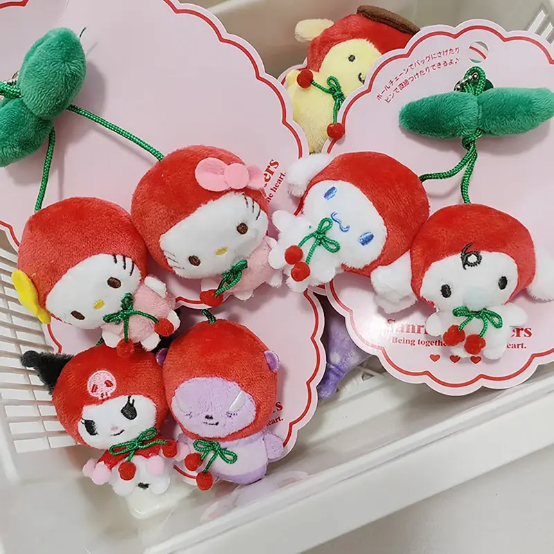 Cherry Sanrio Kawali Kuromi My Sweet Piano Hello Kitty Plush Toy Keychain Brooch Pachacco Backpack Pendant Decoration Girl Gift