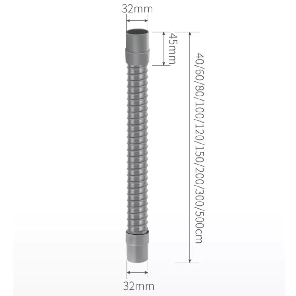 40/60/100cm Washbasin Drain Pipe Clamp Sealing Ring Washing Machine Drain Hose ABS Leakage-proof Washer Discharge Tube
