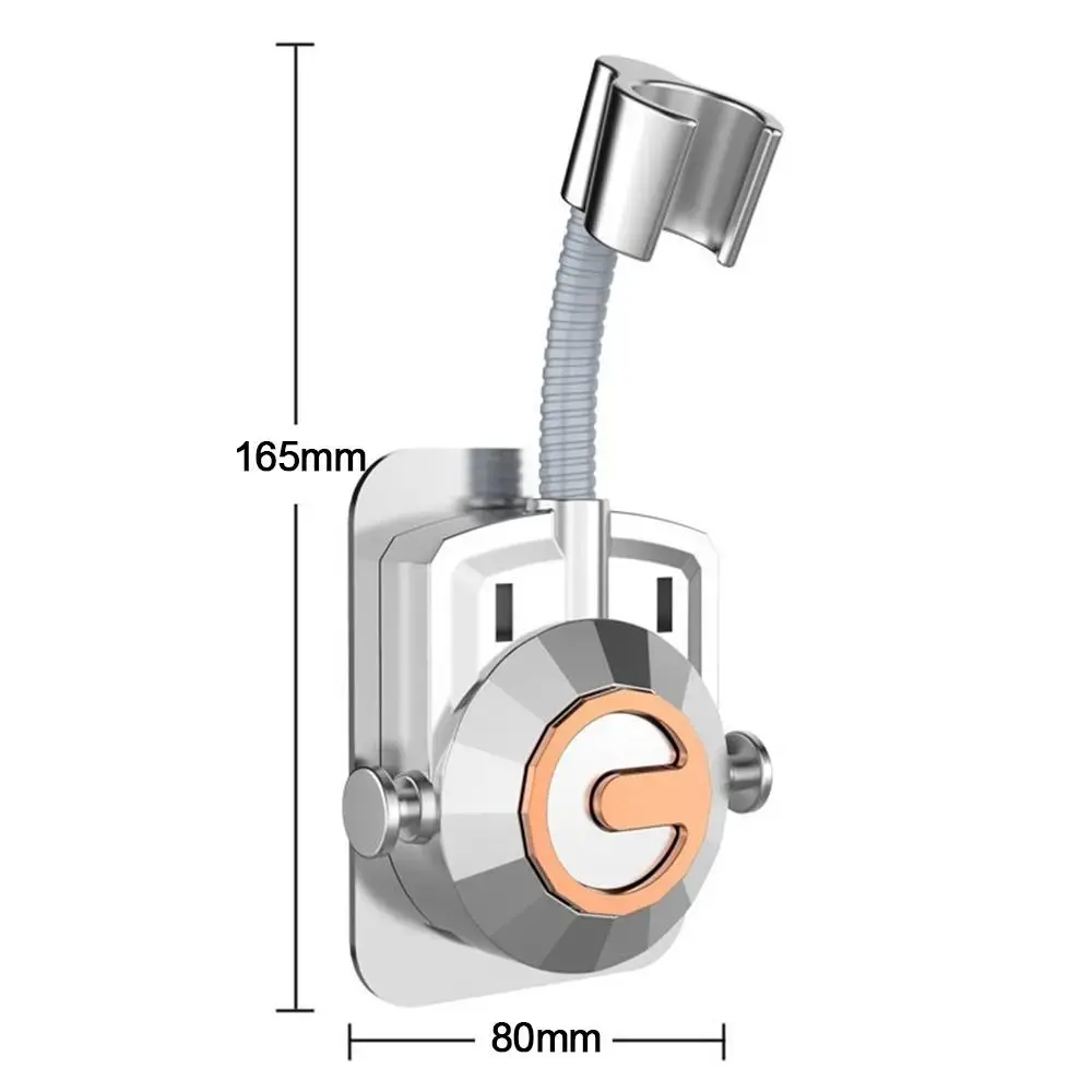Adjustable Shower Head Holder Self-Adhesive with Hooks Handheld Sprayer Support Wall Mounted Sprayer Fixed Base