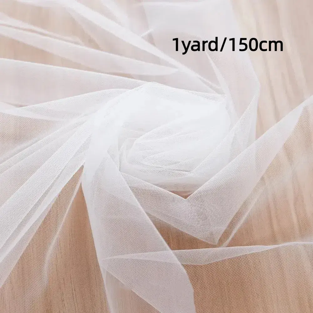 Fashion 1yard/150cm Soft Mesh Fabric Encrypt Solid Color DIY Skirt Fabrics Lace Mesh Yarn for Wedding Dresses