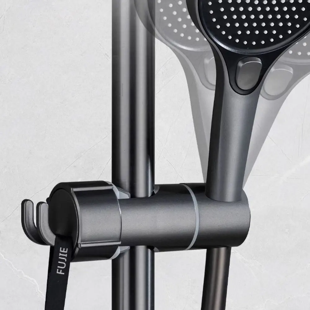 Adjustable Shower Head Holder ABS 360 Rotation Hook Design Shower Stand Clamp Showerhead Rail Slide Bracket Men Women