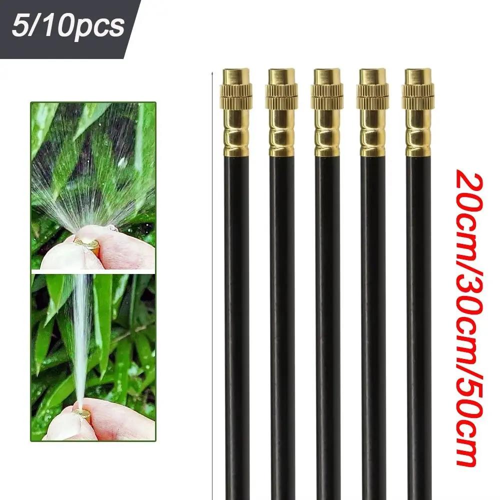5/10pcs New 20/30/50cm Misting Nozzles 360° Free-bend Brass Atomization Sprayer 8mm Adjustable Irrigation Auto Watering