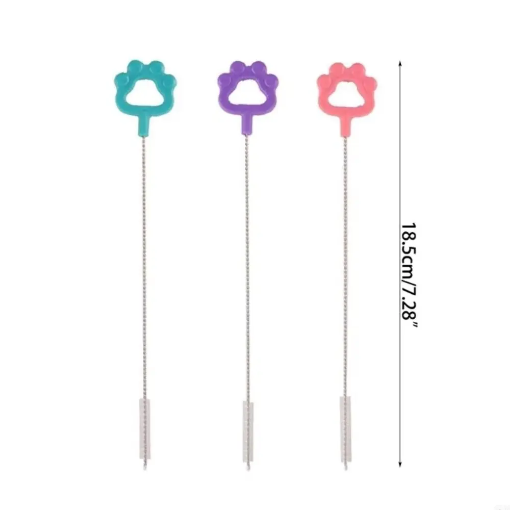1/3Pcs Reusable Straw Cleaning Brush Bear Paw Style Household Drinking Straw Cleaner Brush Long Straw Brush