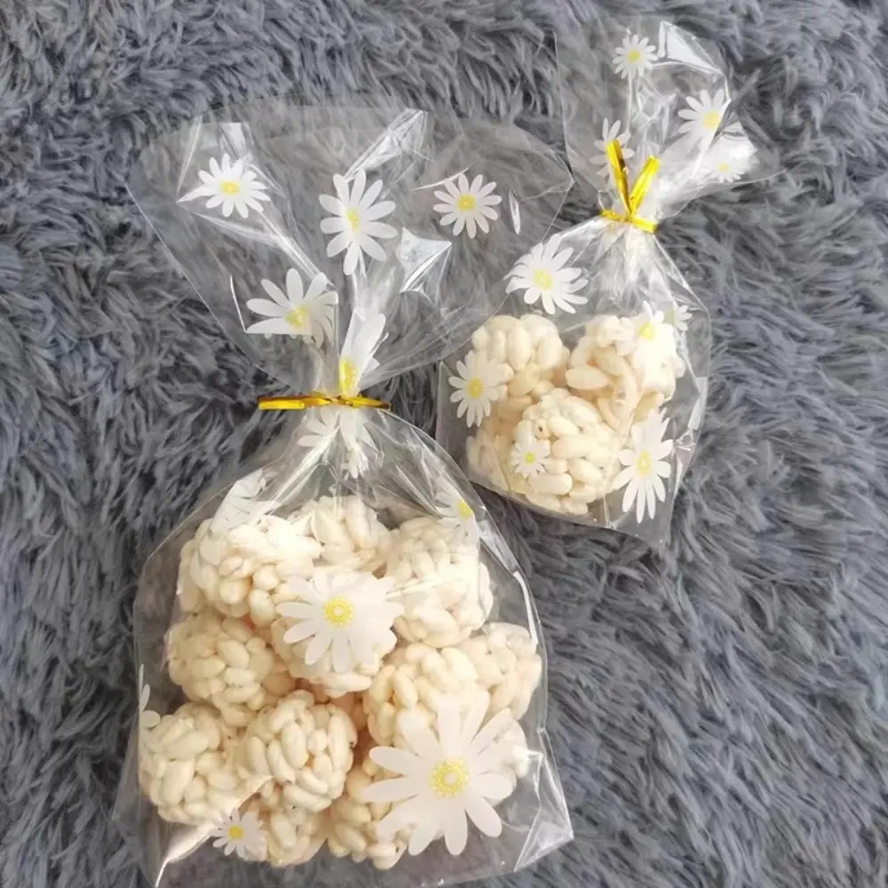50/100pcs New 50/100pcs Candy Bag Daisy Food Grade Cookie Packaging Bag DIY Transparent Gifts Wrapping Supplies