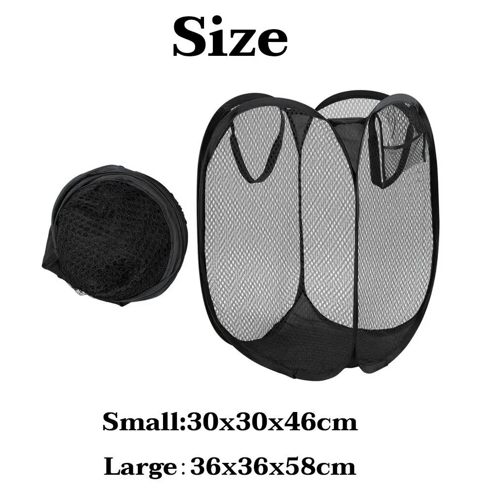 Portable Foldable Dirty Clothes Basket Breathable Mesh Clothes Storage Basket Large Capacity Easy Storage Laundry Basket