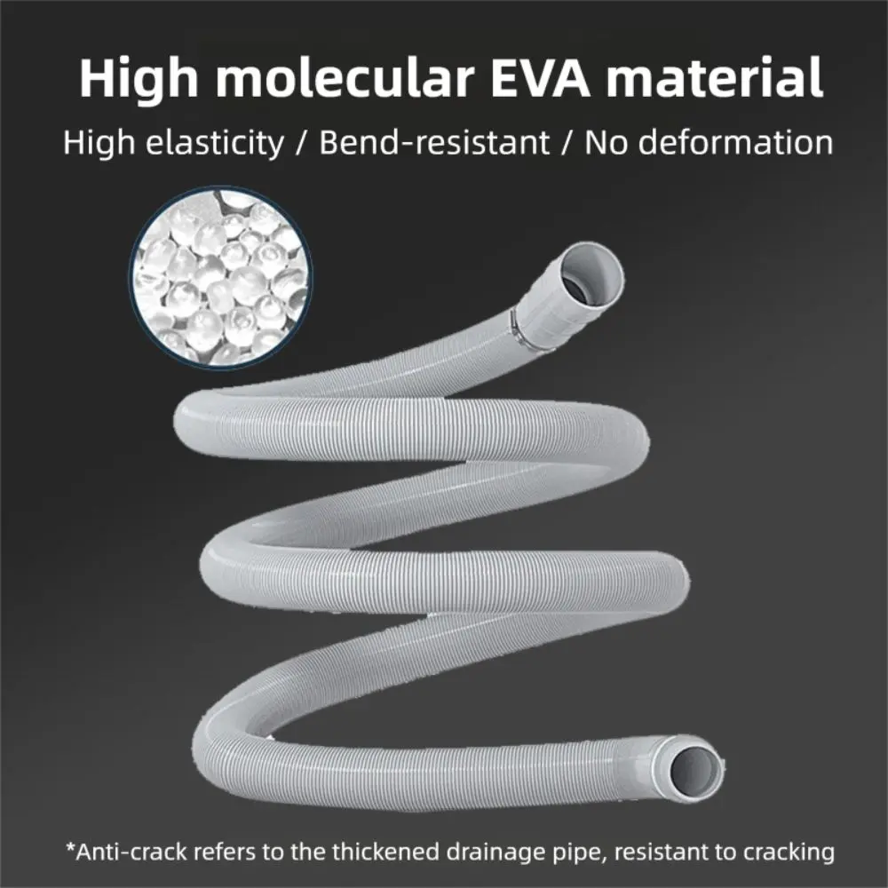 EVA Washing Machine Drain Hose Flexible Corrugated Tube Washer Discharge Tube 1m 3m 5m Dishwasher Drain Hose Kitchen