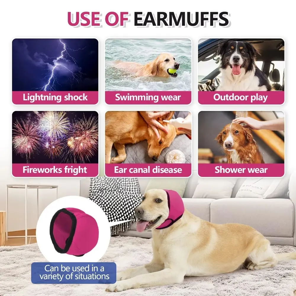New Hearing Protection Dog Calming Earmuff Noise Reduction Shock Proof Dog Earmuffs Waterproof Dog Ear Cover Summer Swimming