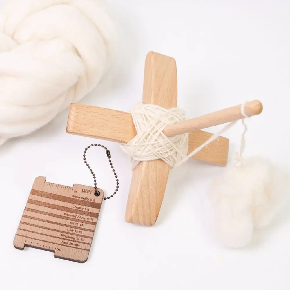 Handmade Wooden Turkish Spindle Storage Tools DIY Craft Beech Wood Turkish Spindle Kit Detachable Cross-Shaped