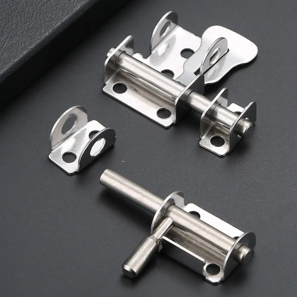 Stainless Steel Door Latch Toilet Door Lock Sliding Mechanism Sliding Bolts Latch Easy Installation Hardware Hasp Lock