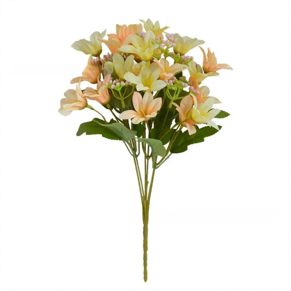 18 Heads Artificial Lily Flower Silk DIY ​​Wedding Fake Flowers​​ ​​European Style Fake Bride Flower Bouquet ​Home/Party Decor
