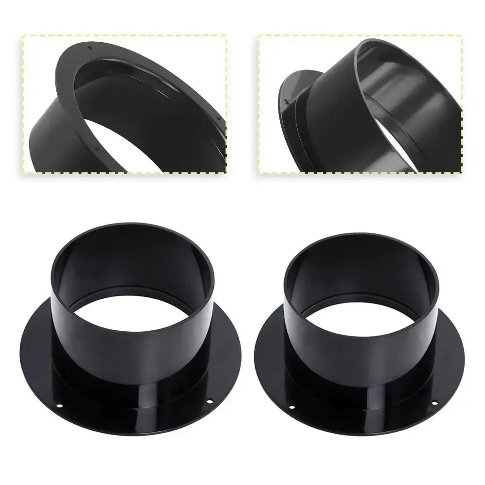 Household Accessories Round Wall Flange Connector Black Plastic Ventilation Pipe Joint Air Ducting Connection Ventilation Pipe