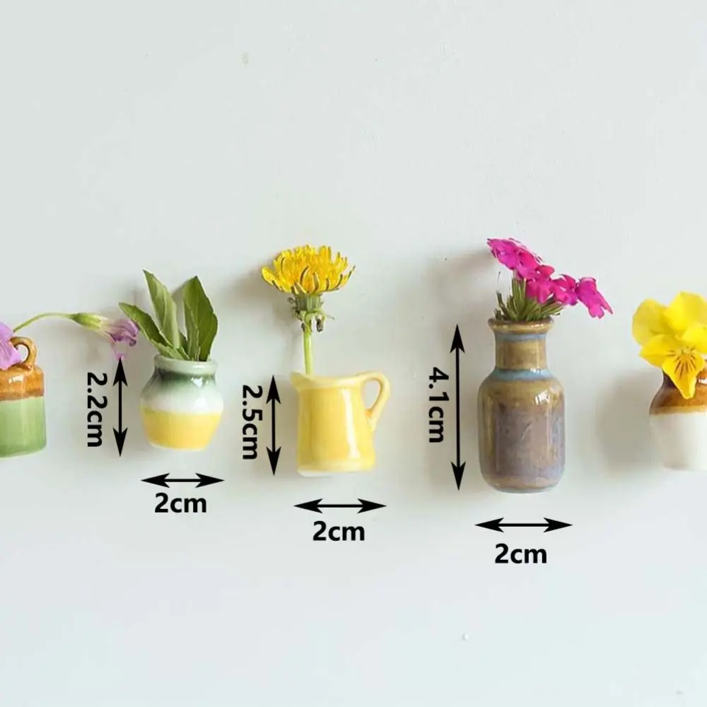 Mini Ceramic Vase Refrigerator Magnet DIY Magnet Vase Fridge Magnets 3D Vase High Quality Plant Fridge Magnet Home Decor