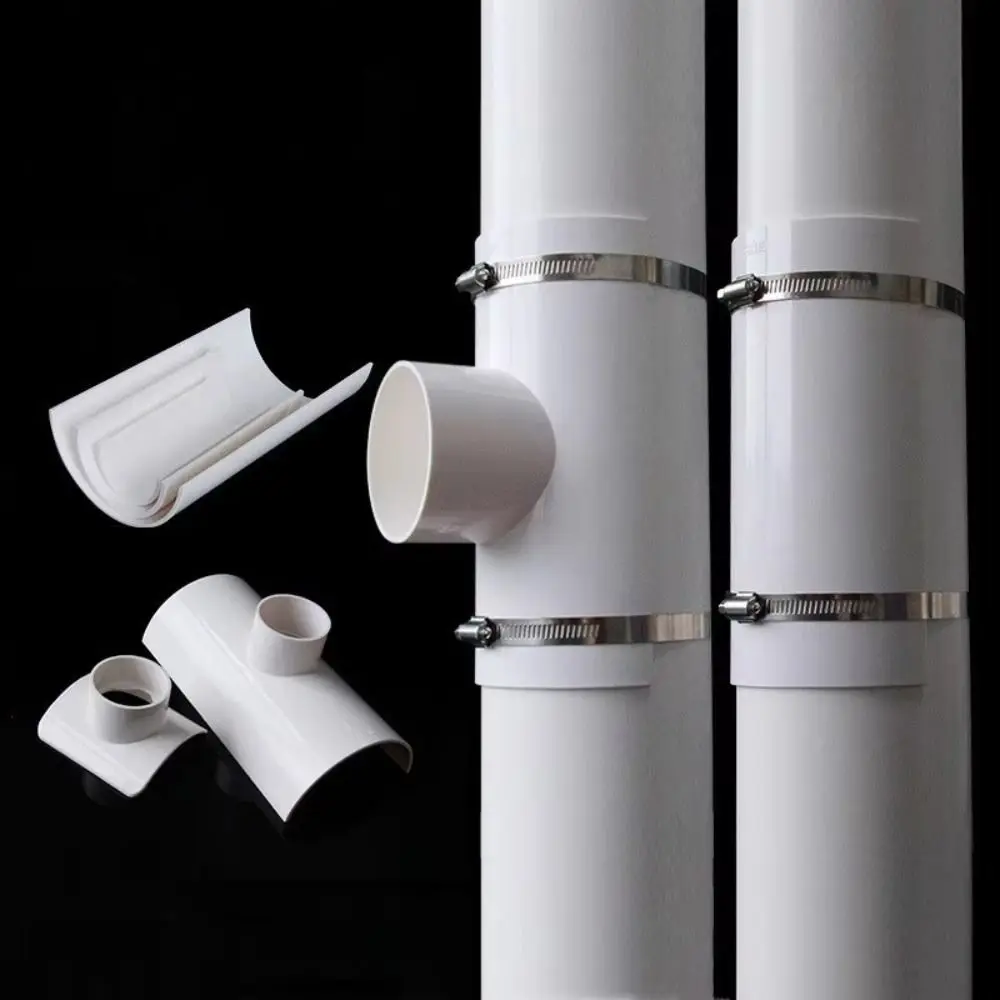 New PVC Tube Repair Patch White Open Tee Drain Pipe Repair Fittings 50 75 110 Tube Connectors Industrial