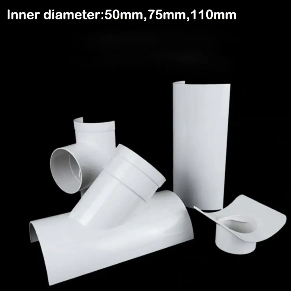 New PVC Tube Repair Patch White Open Tee Drain Pipe Repair Fittings 50 75 110 Tube Connectors Industrial